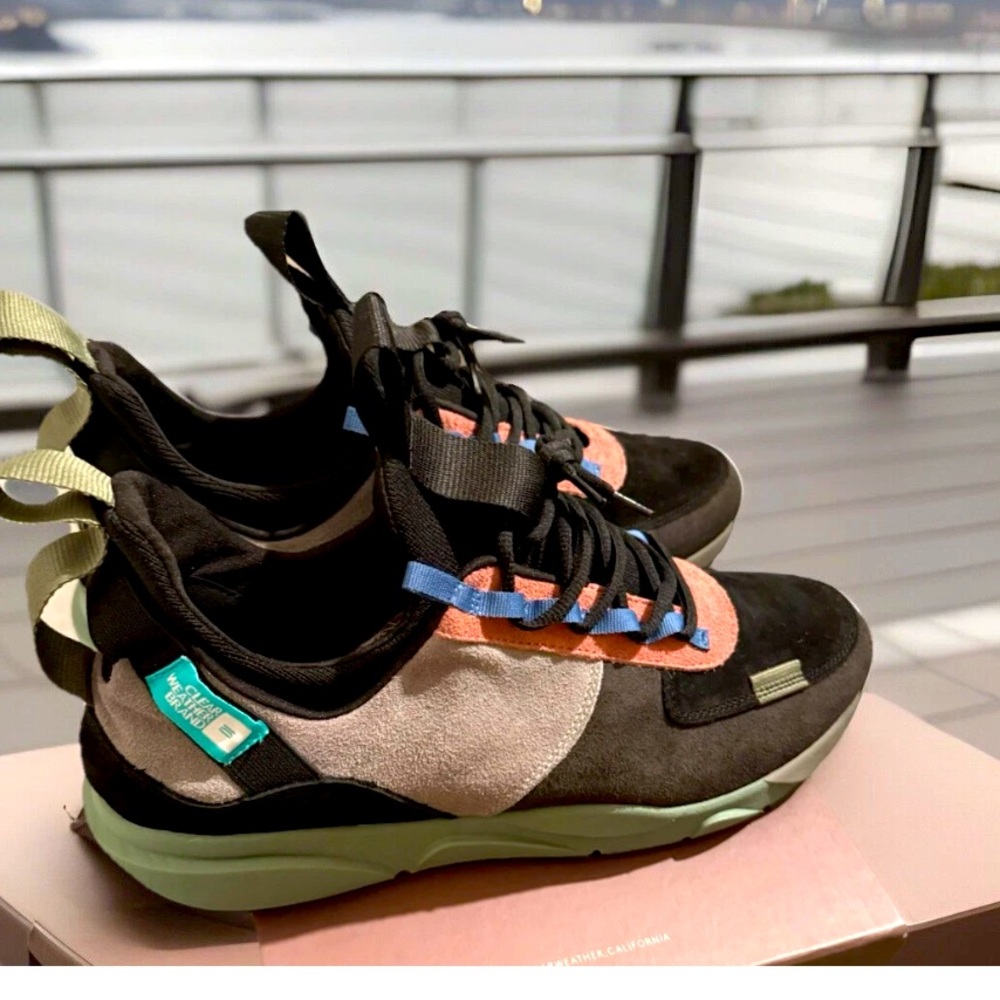 Stylish Black and Green Sneakers